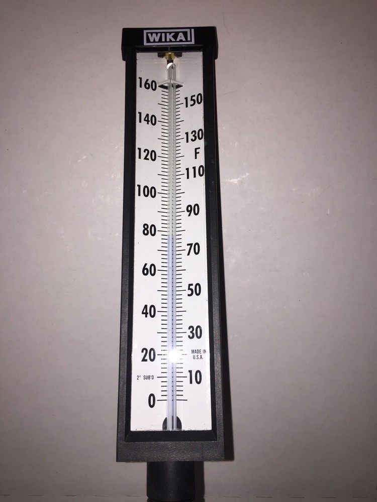 WIKA Adjustable Angle Thermometer 0-160F Blue Fluid 10"