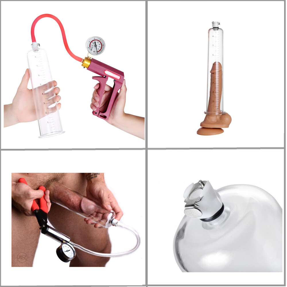 Penis Vacuum Pump Enhancer 9" Inch Length Untapered Gauge Cylinder Diameter 1.7"