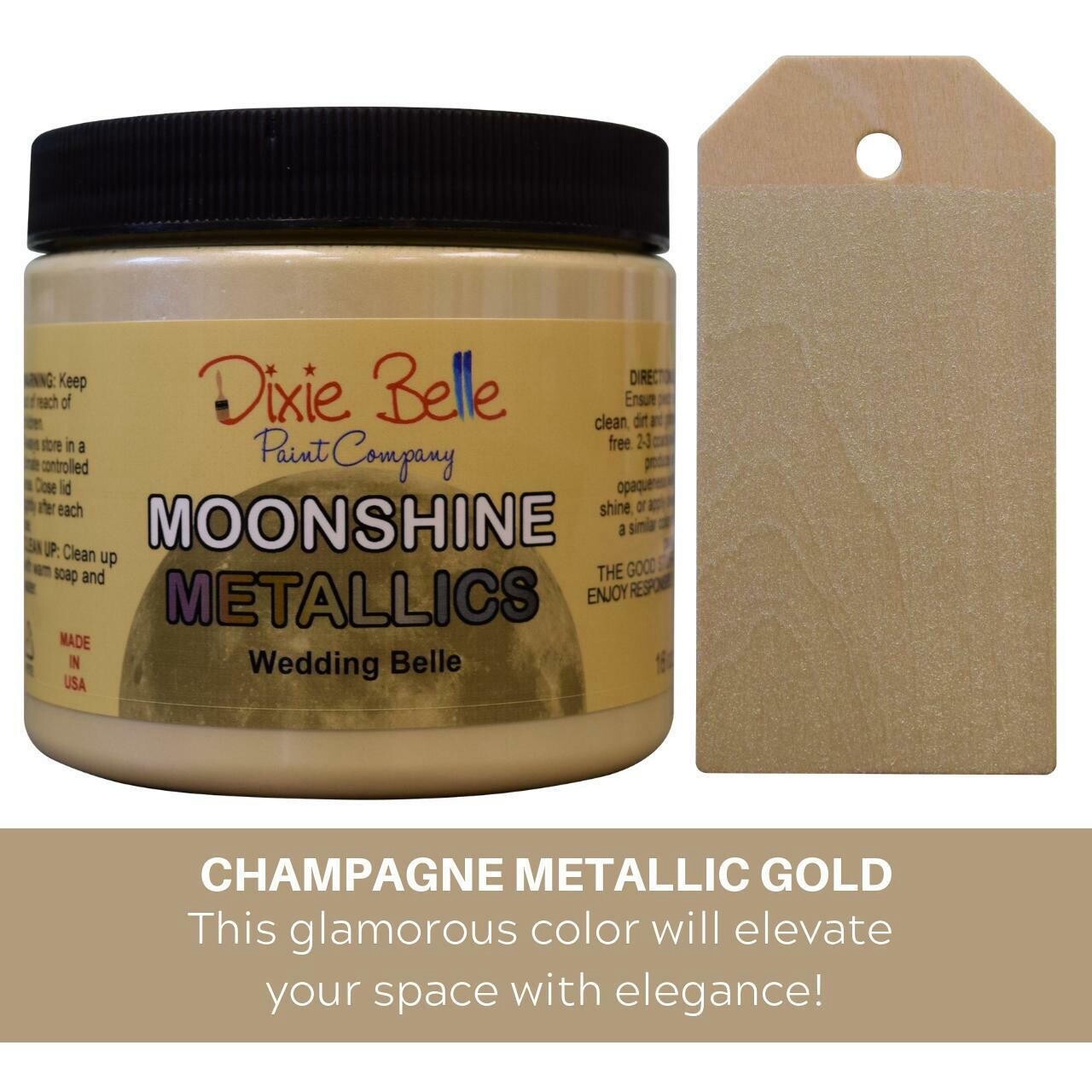 Dixie Belle Moonshine Metallic Paint 4 oz 16 oz FREE shipping over $35