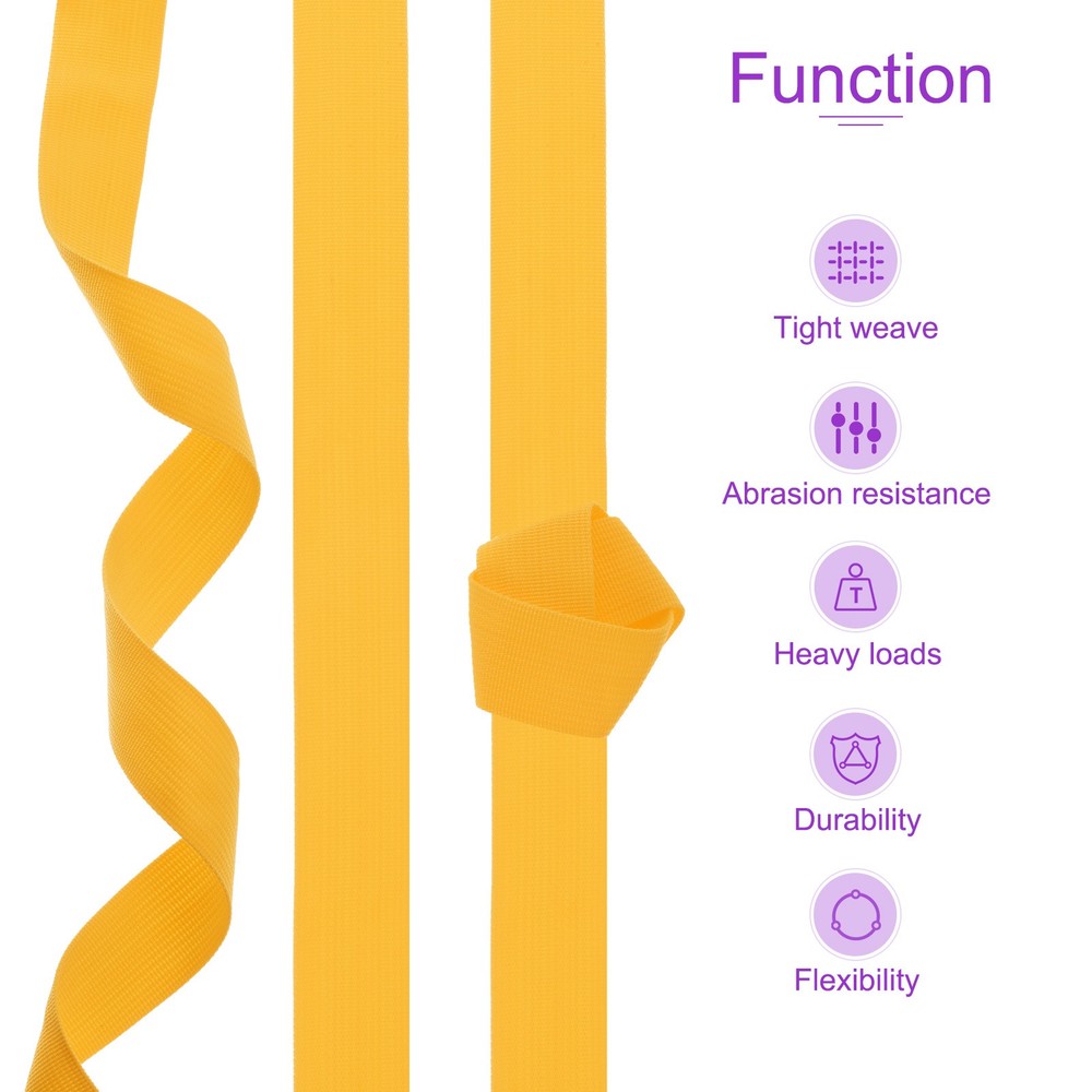 50Yardx1 1/2" Width Nylon Webbing Strap Poly Flat Webbing Strapping Dark Yellow
