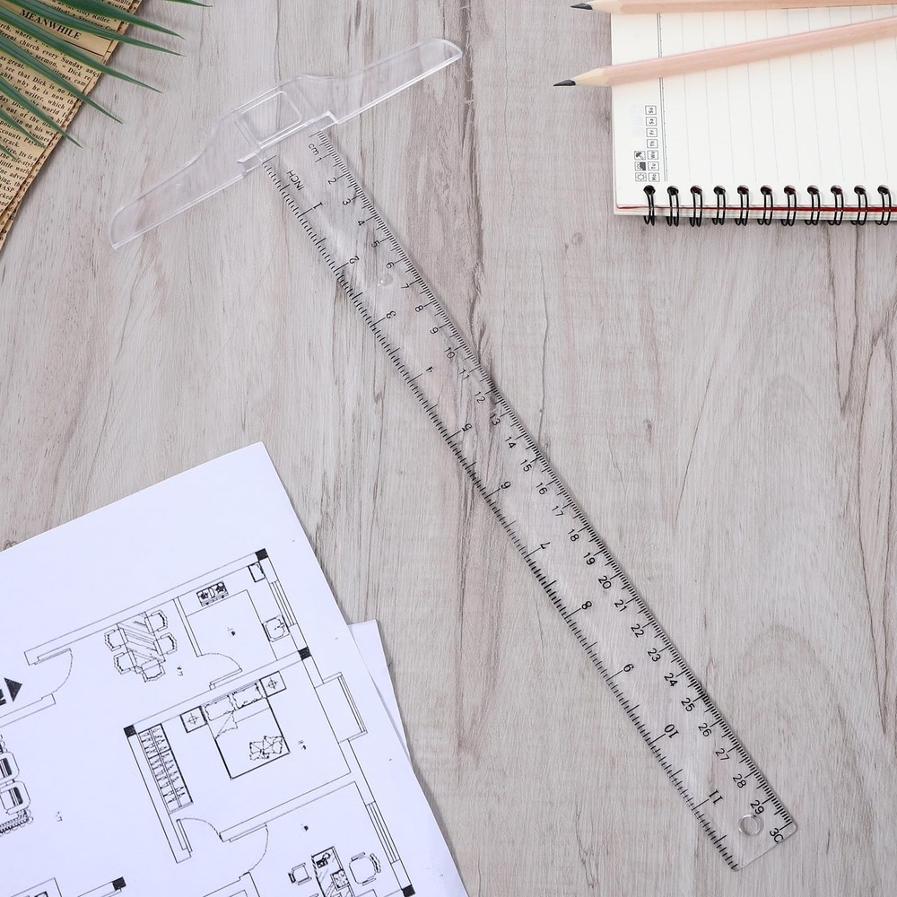 Transparent T Square Ruler 12 Inch Drafting Measuring Tool