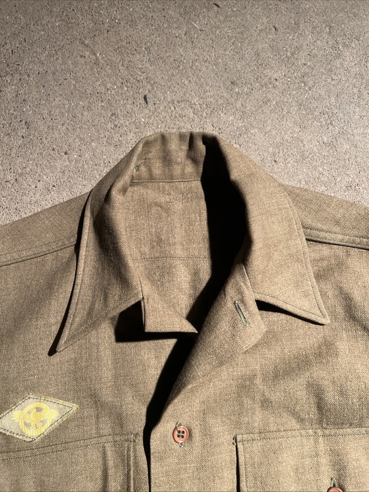 WW2 US Army Air Force Staff Sergeant OD Wool Shirt (EE930