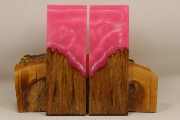 HYBRID STABILIZED MAPLE PINK CUSTOM COMPOSITE KNIFE HANDLE MATERIAL (8168)