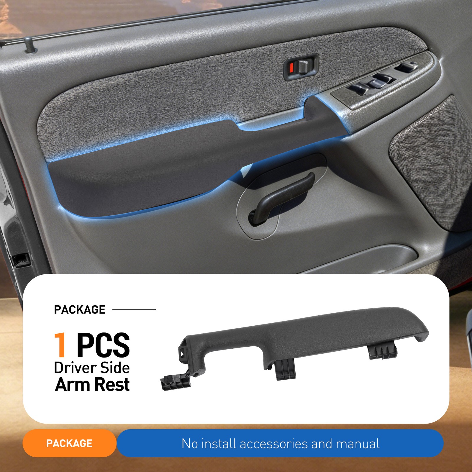 Left Door Armrest For 2003-2006 CHEVY GMC SILVERADO SIERRA 1500 Graphite