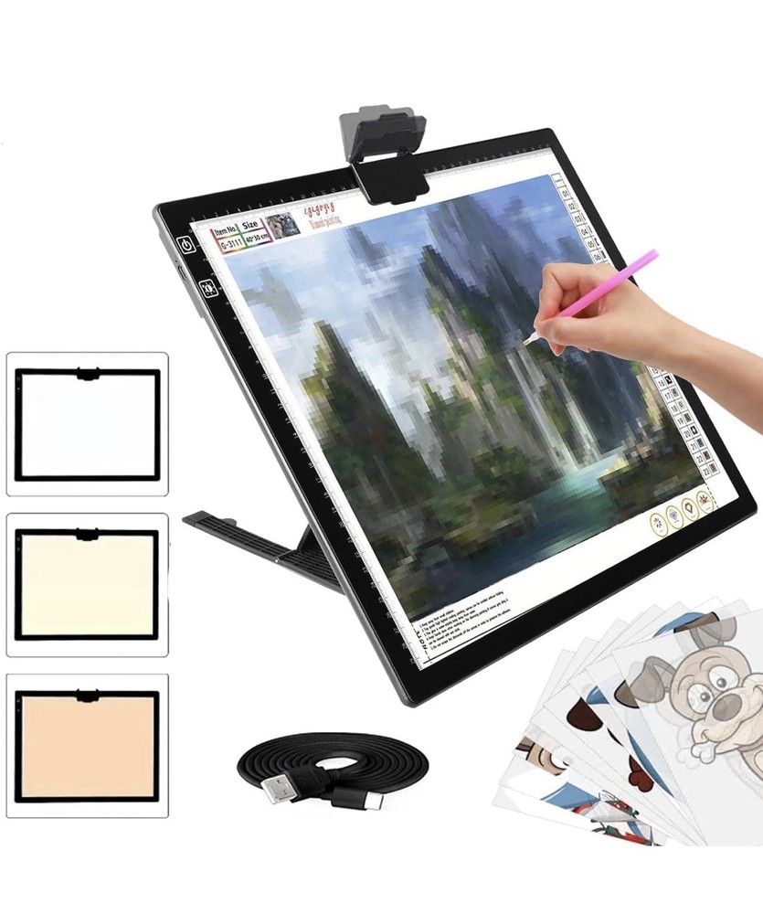 Wireless Rechargeable A3 Light Pad with Carry Case ,Diamond Art Light