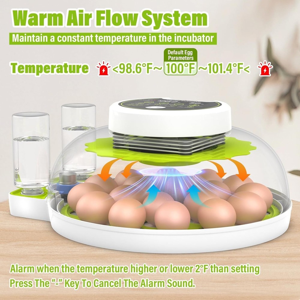 18 Eggs Incubator with Automatic Egg Turning and Humidity Control, Incubators