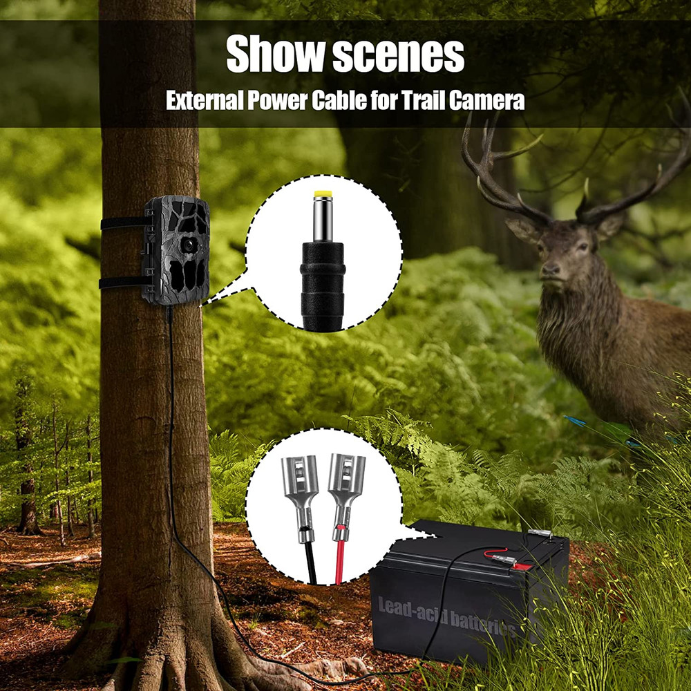 Trail Camera Power Cord79in DC External Power Cable Compatible with Spypoint...