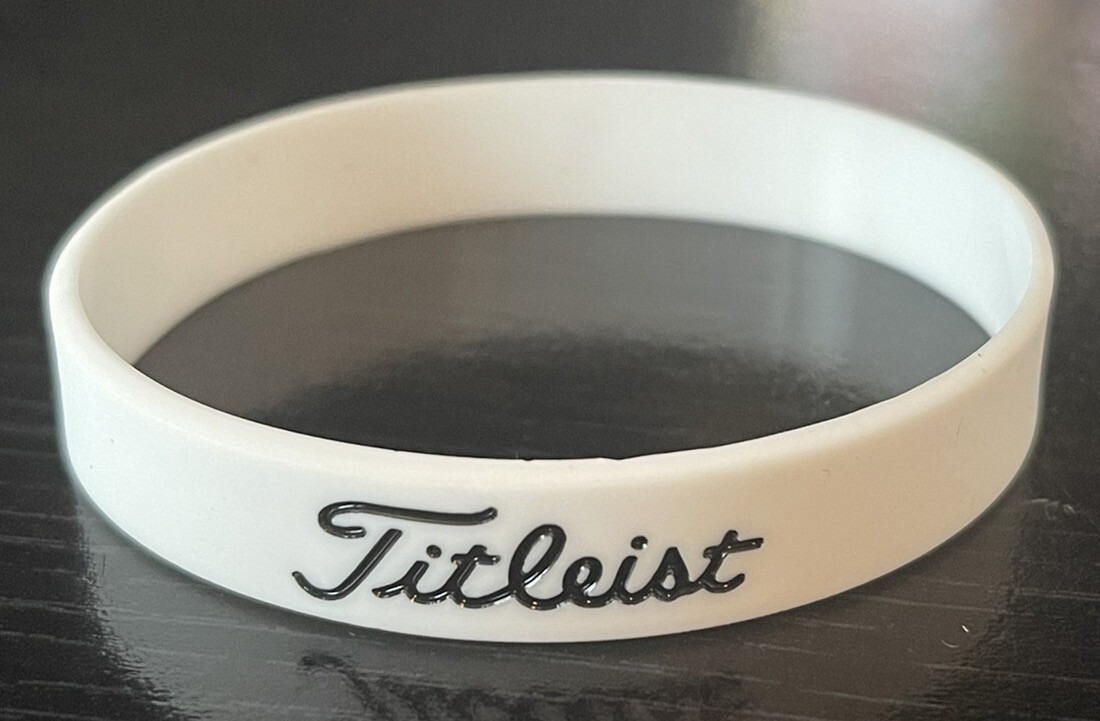 Titleist #1 rubber wristband bracelet - White/black/red Pro V1 Golf - Adult Size