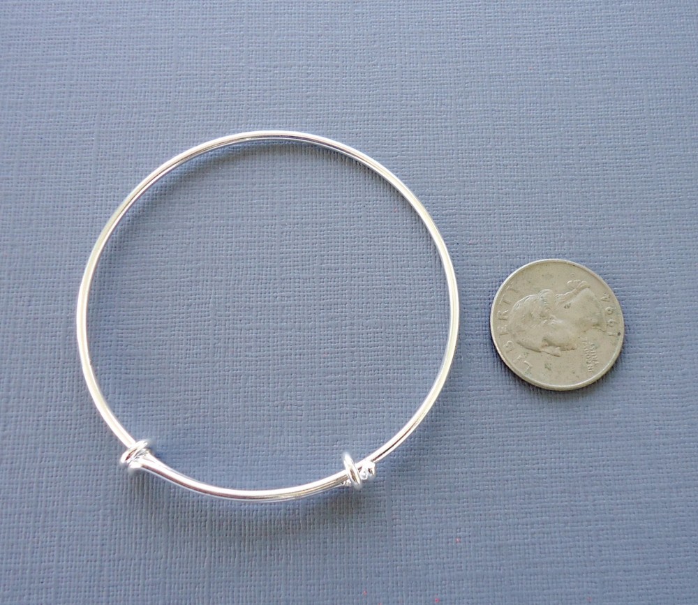 Expandable Wire Silver Tone Bangle Bracelet Adjustable Set of 3 pcs