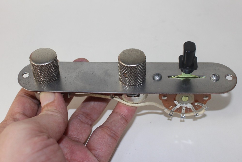 Aged Prewired Control Plate Assembly Solid Shaft Pots For Telecaster Tele