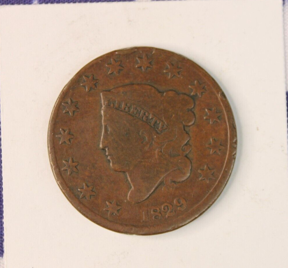 1829 Large Cent Coronet Head - Good Condition G (J213)