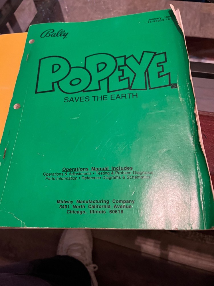 Popeye Pinball Manual