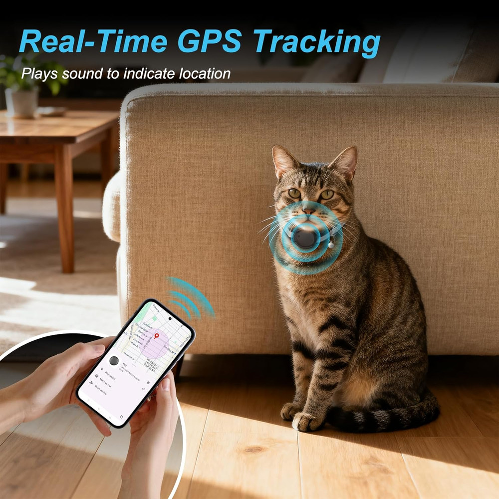 Google Android Cat Tracker Collar (1 Pack), Mini Cat GPS Tracker, Smart Pet Acti