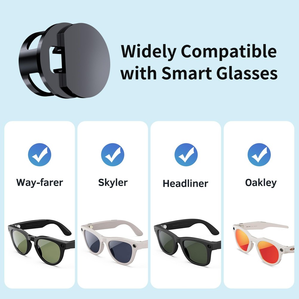 LED Light Blocking Covers for Smart Glasses Adjustable Privacy Flash Shield