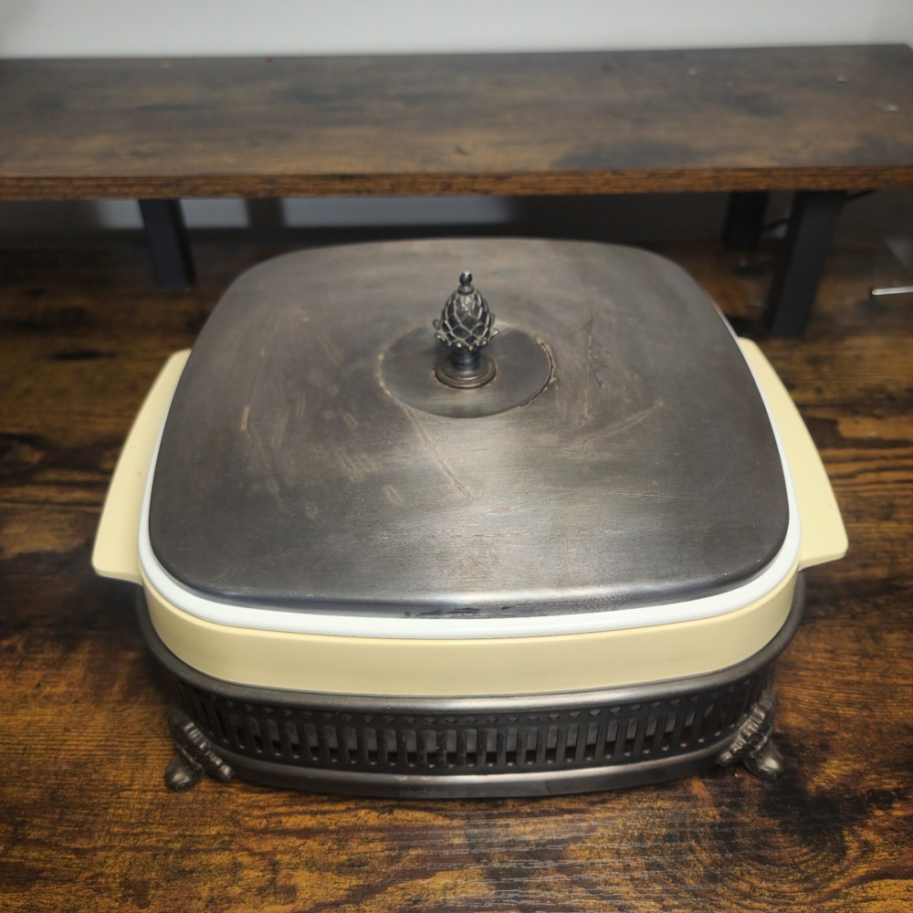 Gorham Silverplate Casserole Stand YC90 w/ Lid Insert Vintage Buffet Warm Dish
