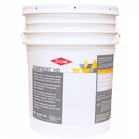Dowfrost 9992102 Freeze Protectant, Yellow, 5 Gal, Pail
