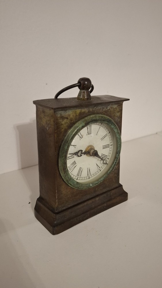 Vintage Style Quartz Bronze Finish Table Clock