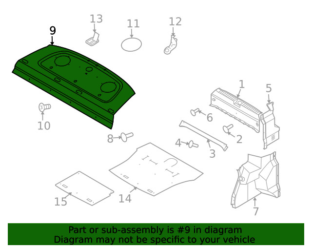 Genuine GM Pkg Tray Trim 96863173