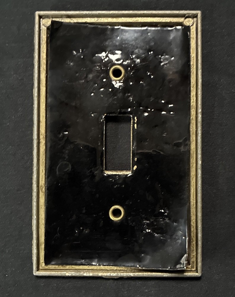 vintage brass switch plate cover W/reflective Back