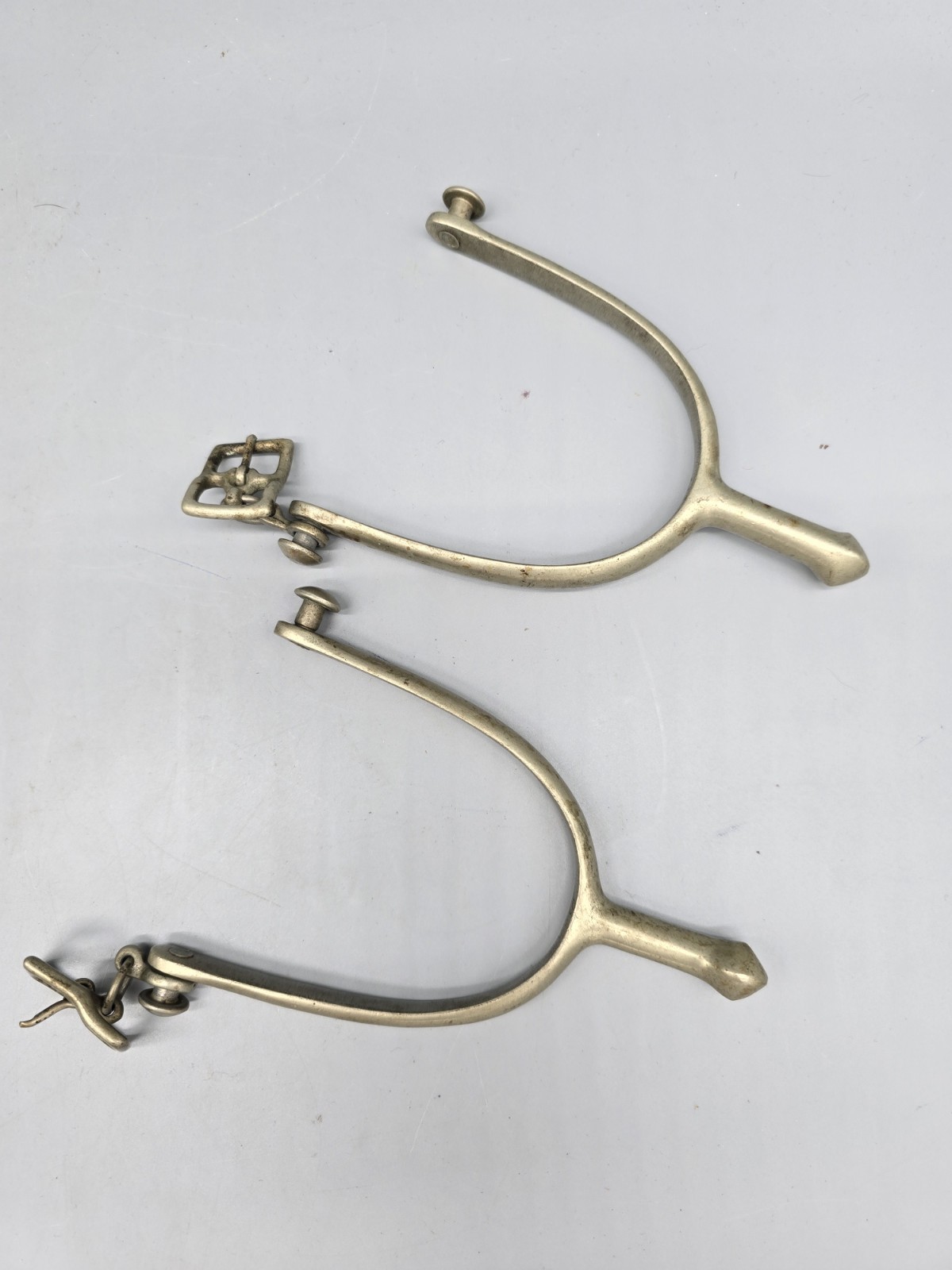 US AB Cavalry Spurs Box Stark's Army Surplus Chicago Vintage Nickel A. Buermann