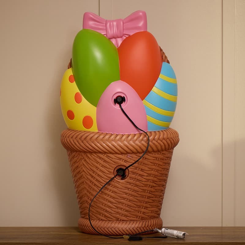 Easter Egg Basket Blow Mold Light Up Cracker Barrel Exclusive Holiday Decor 2026
