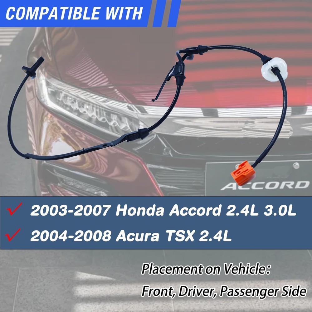 HHGKPVX ABS Wheel Speed Sensor Front Left Right Compatible with 2003-2007 Hon...