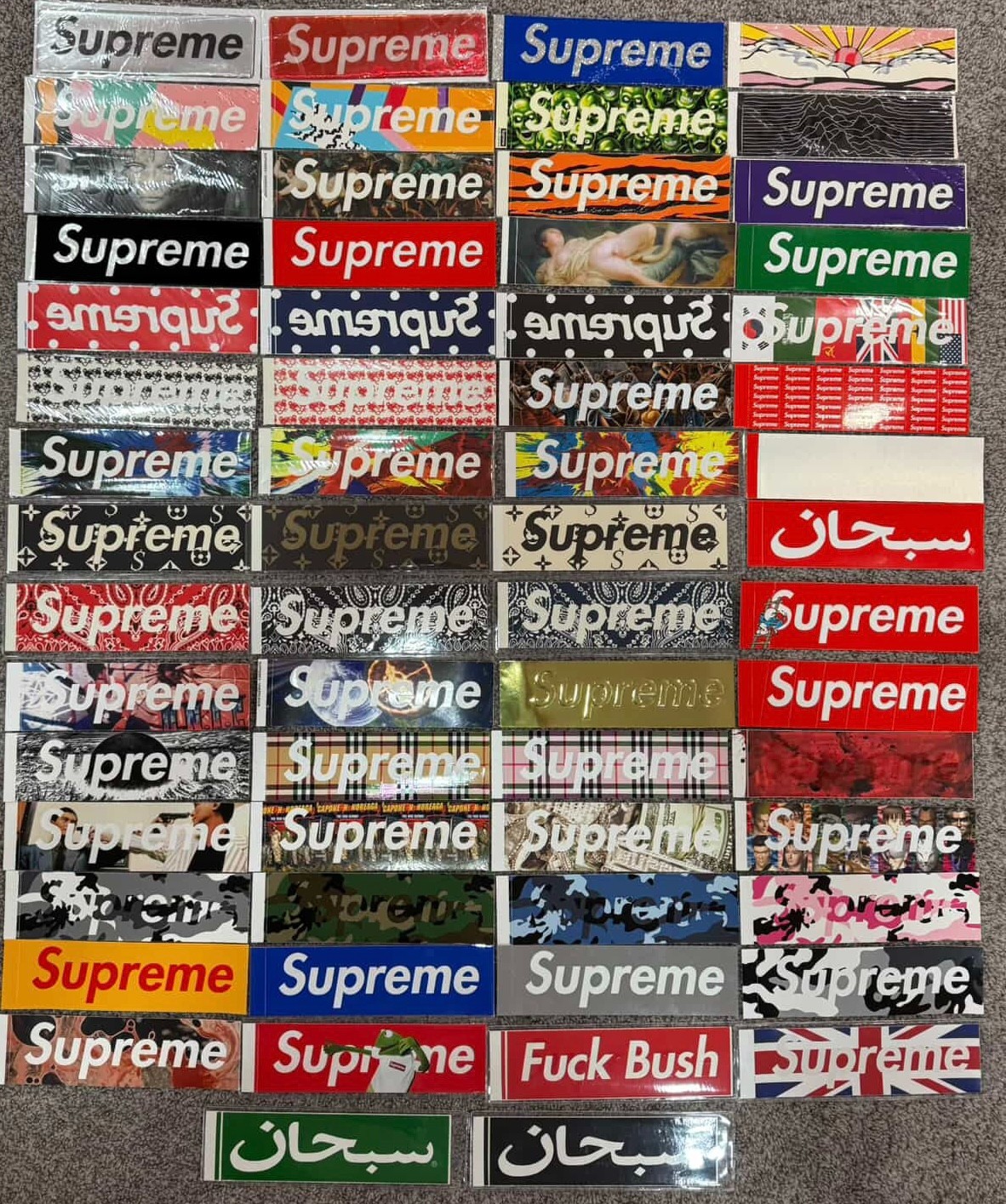 Supreme Box Logo Stickers (From 2003-2025)