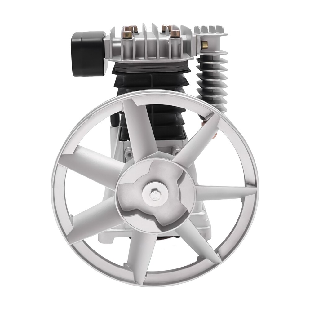 2 Cylinders Piston Air Compressor Pump Head 3HP Air Compressor Pump Head Silver