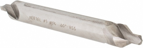 Hertel #5 Plain Cut 60? Incl Angle High Speed Steel Combo Drill & Countersink...