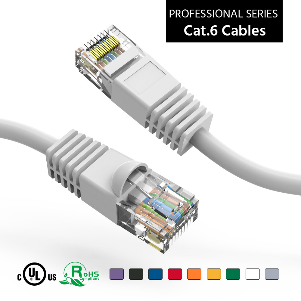 3Ft CAT6 UTP Ethernet Network Booted Cable White