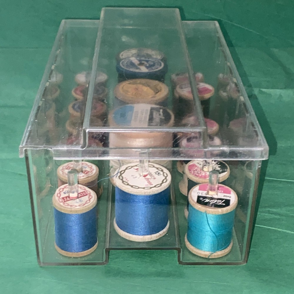 Vintage COLLINS (W.H.) Hols Em All Large & Small Spool Dispenser & Thread