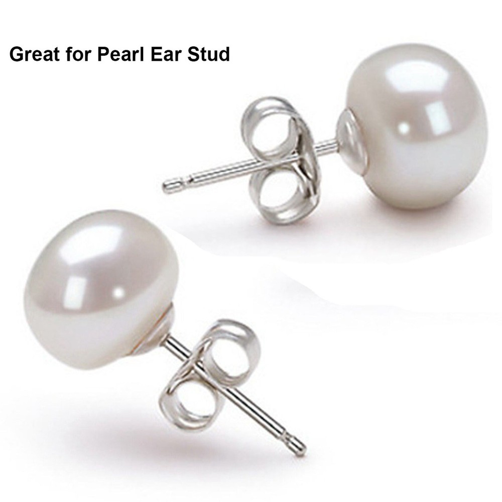 100 pcs Silver 4mm Blank Cup Peg Ear Post Pin Earring Stud with Stopper Brass