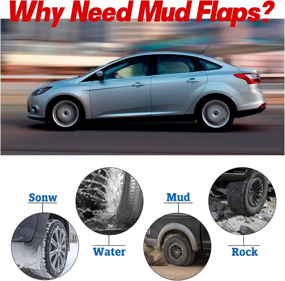 BDFHYK Mud Flaps Splash Guards 4PCS Front & Rear Side Mud Guards Compatible with