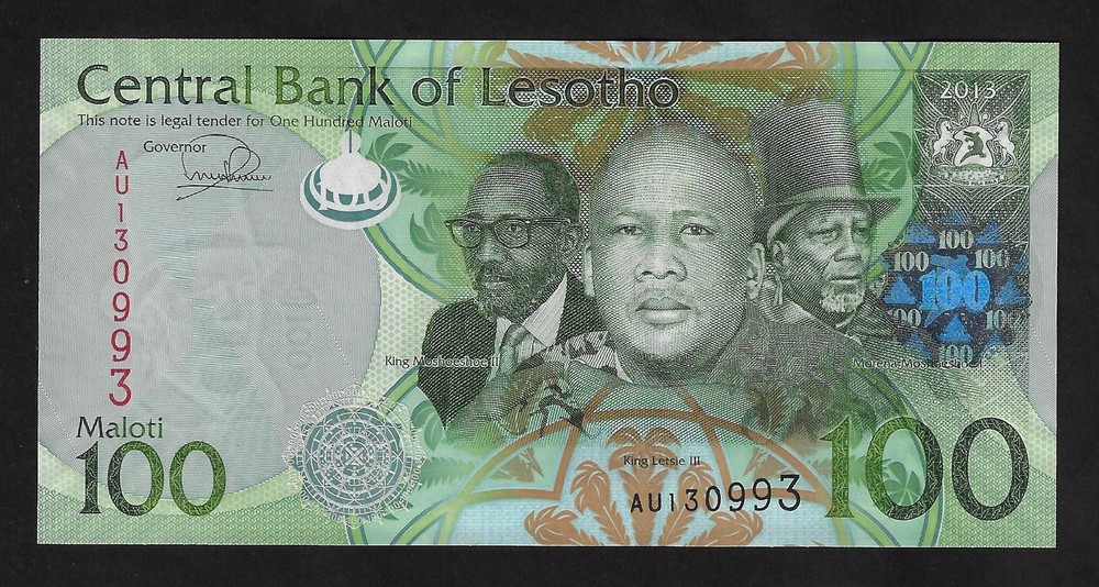 Lesotho 100  Maloti 2013  P-24b  UNC