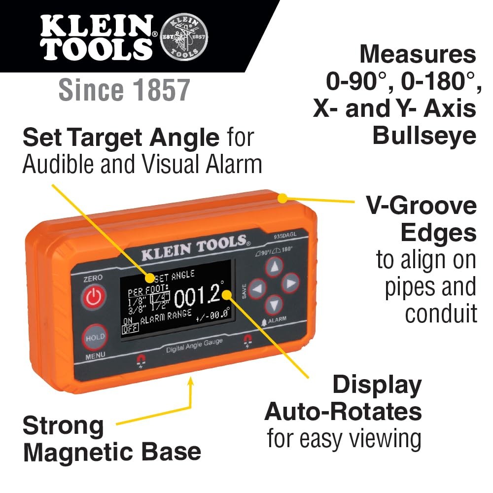 Klein Tools 935DAGL Digital Level Angle Finder with One Size, Multicolor
