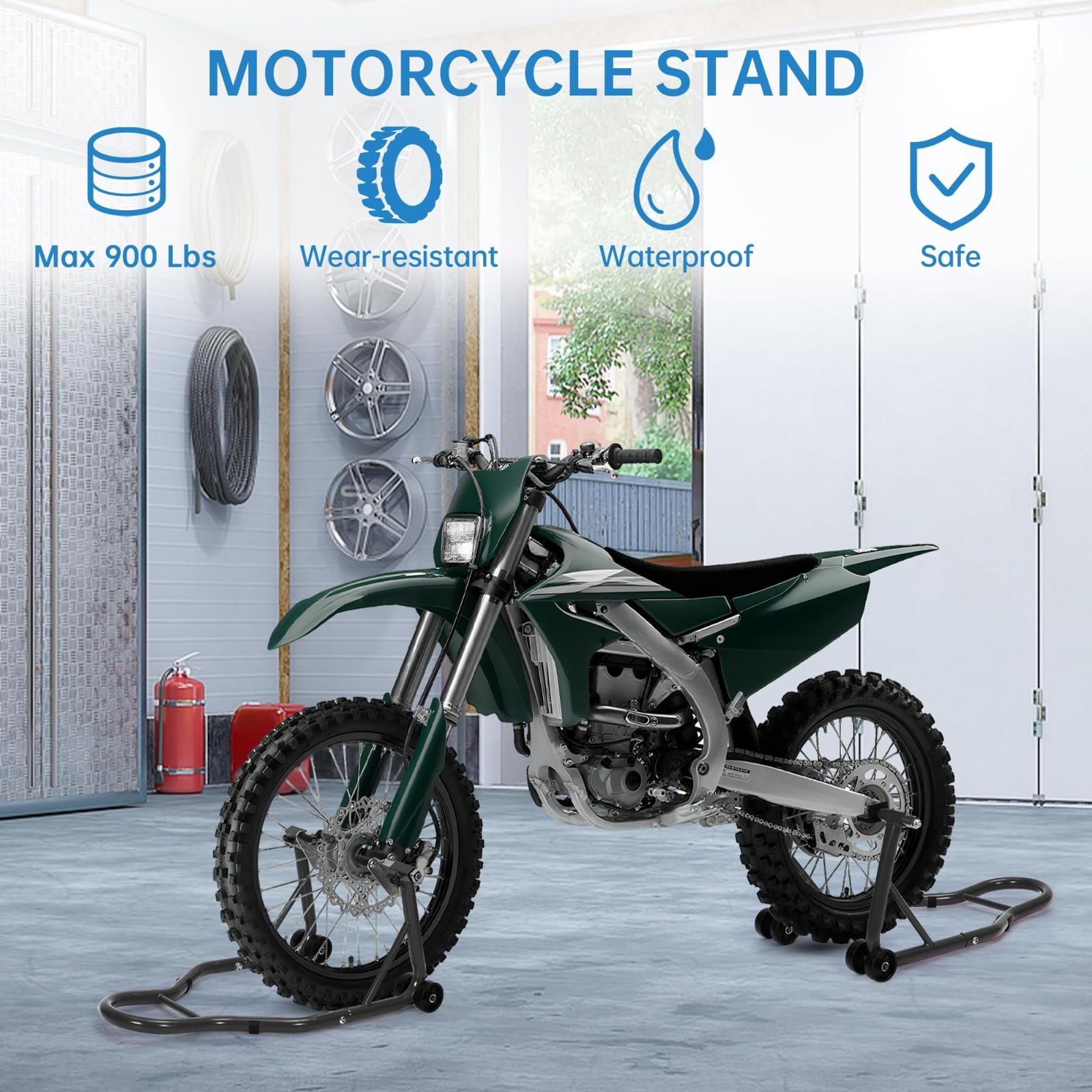 2-Pcs 900LBS Motorcycle Front & Rear Stand Lift Spoolift Paddock Swingarm Arm