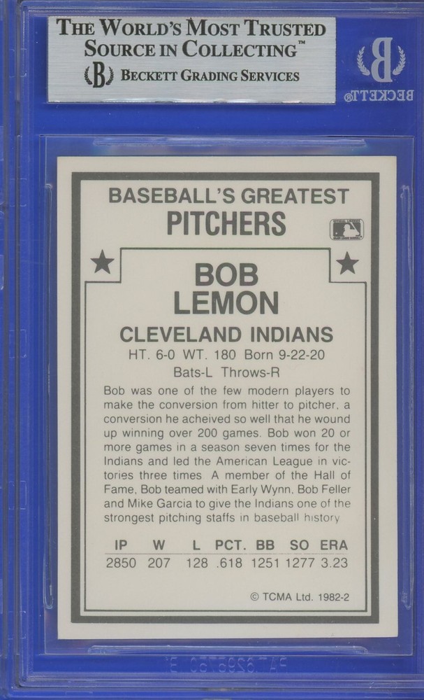 Bob Lemon 1982 TCMA Greatest Pitchers #2 SIGNED w BAS authentication - NICE!