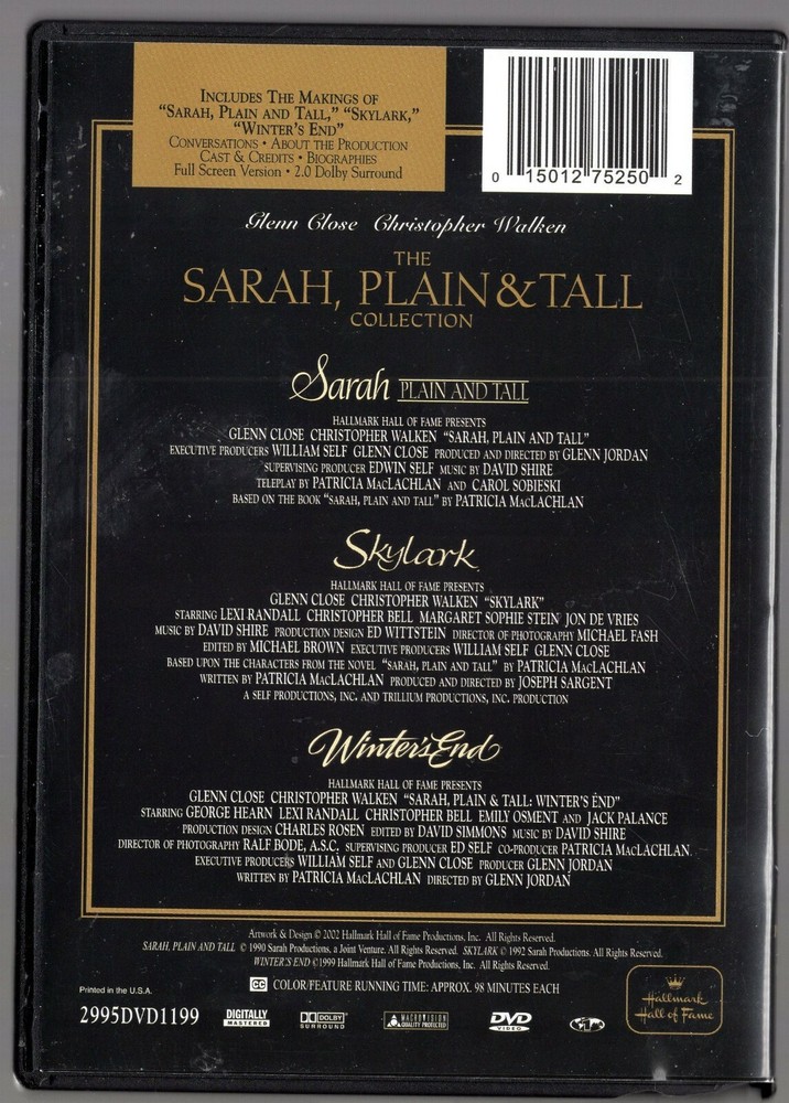 Sarah Plain and Tall , Skylark , Winter's End Hallmark collection box set