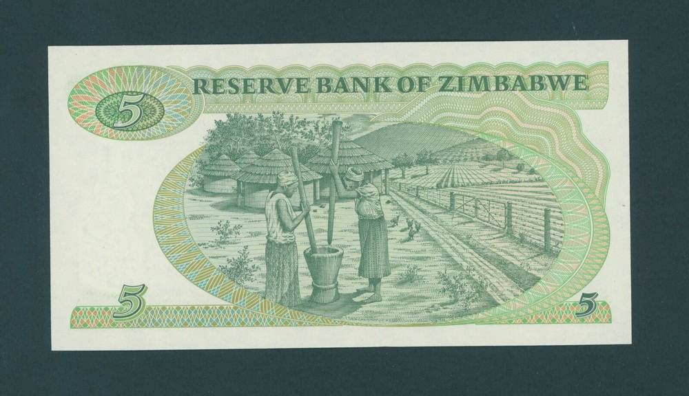 ZIMBABWE 5 DOLLARS 1994 TYPE B PICK # 2e UNC.