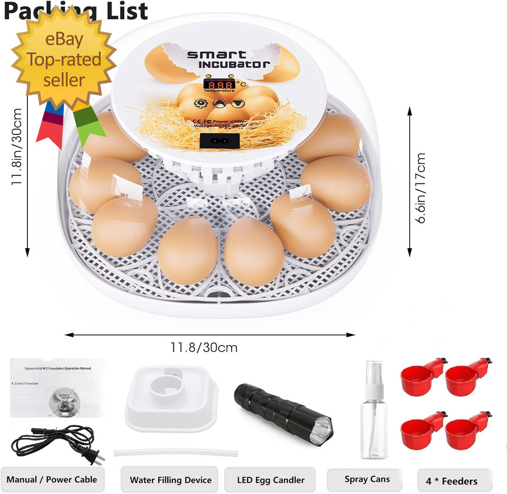 New the Incubators for Hatching Eggs 12 Egg Incubator with Automatic Turning