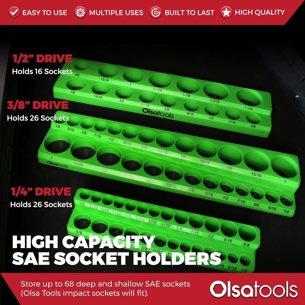 New Magnetic Socket Organizer | 3PCS Green