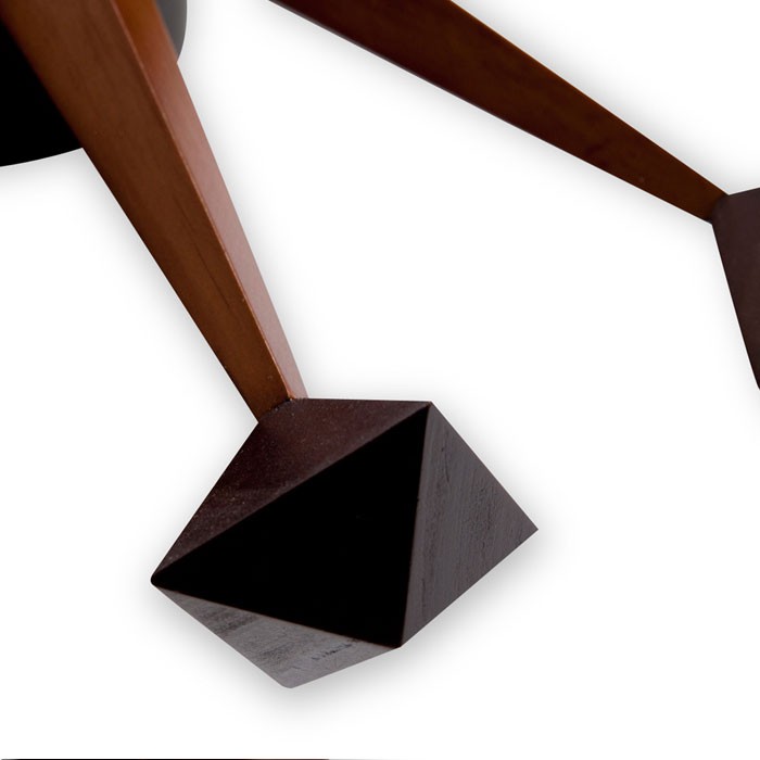 George Nelson Polygon Clock Wall Clock Wood Walnut Brown 16.9 in Fast Delivery