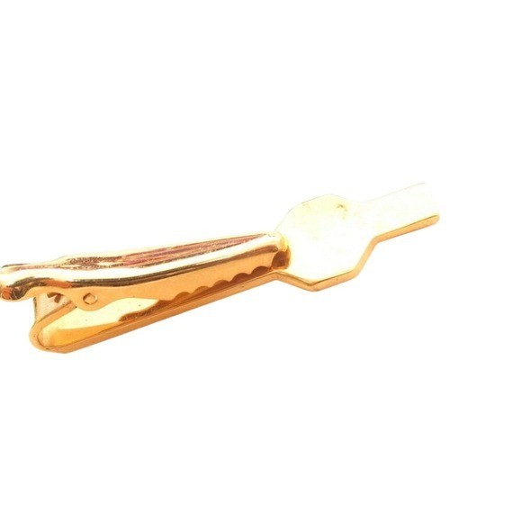 Monogram H Initial Letter Gold Plated Tie Clip