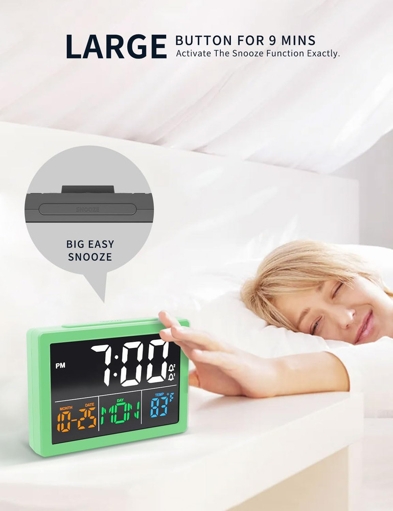 Digital Alarm Clock, with 5.5" Large LED Time Display, Adjustable Alarm Volume,