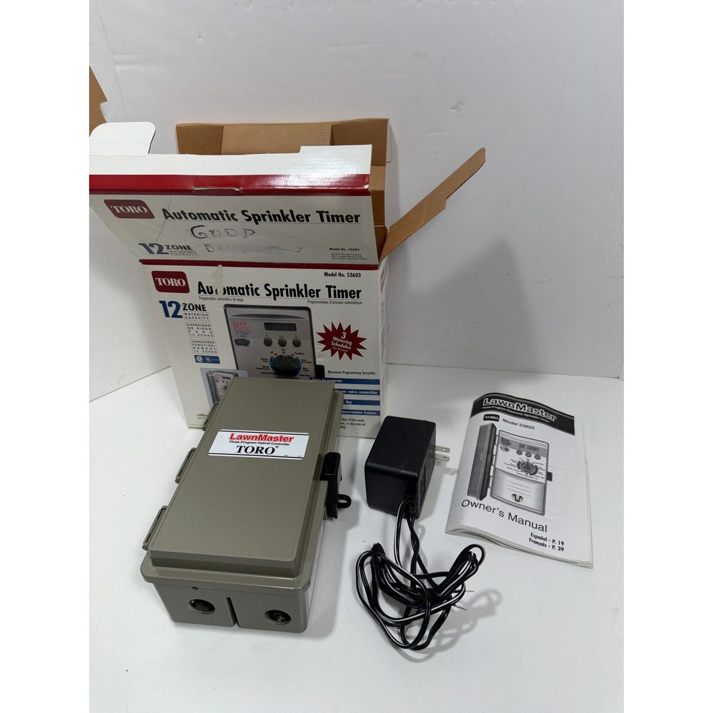Toro Lawn Master 12 Zone Automatic Sprinkler Timer Indoor Controller 53603 Gray