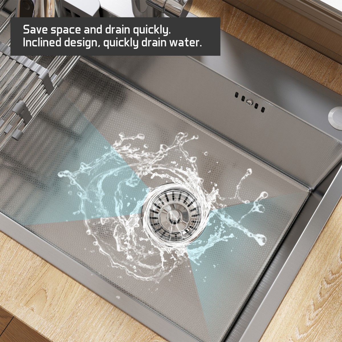 28"/30"/32" Drop In Single Bowl Kitchen Sink Stainless Steel Single Bowl Faucet