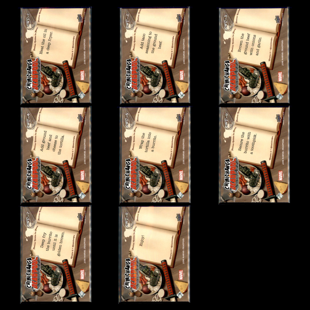 2019 Upper Deck Marvel Chimichangas with Deadpool Complete Set 8 Cards Inserts