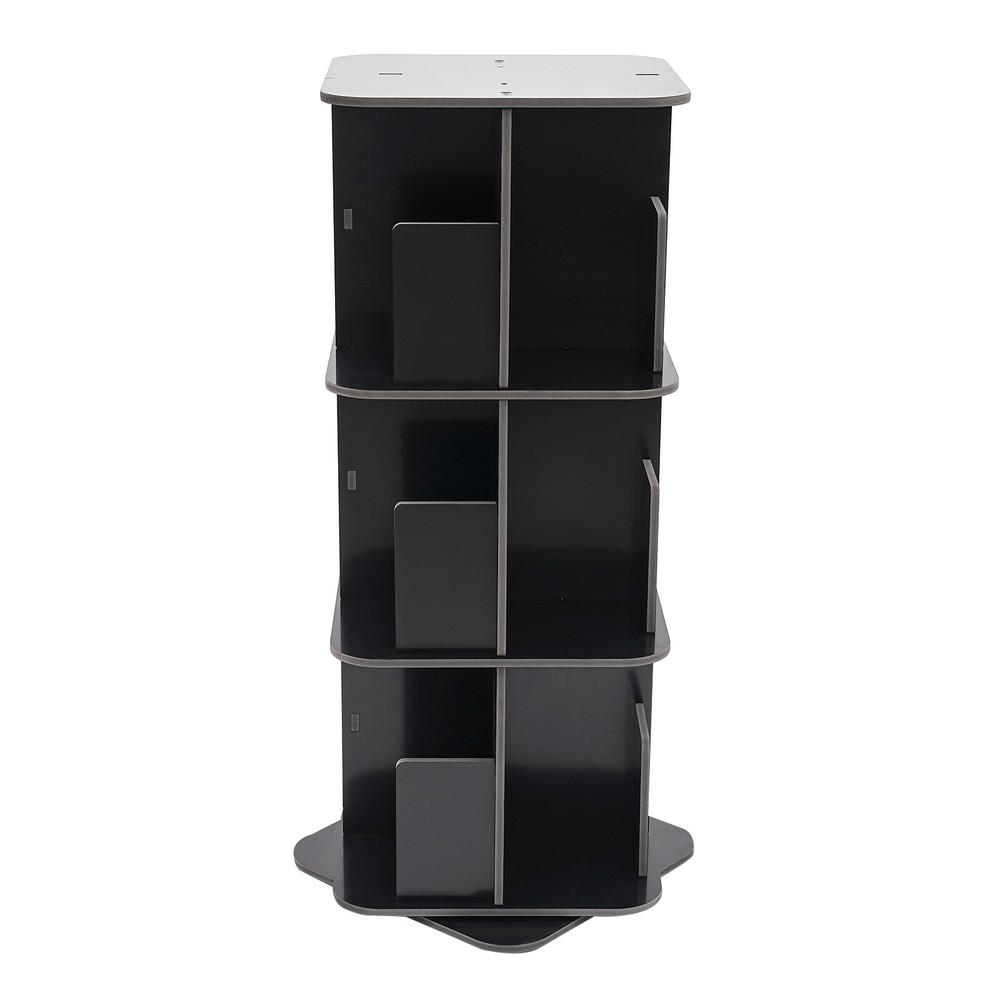 360?? Rotating Bookshelf 3 Tier Standing Bookcase Small Corner Bookcase