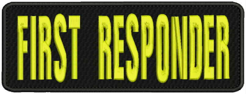 First Responder embroidery patch 3x8 hook border yellow letters