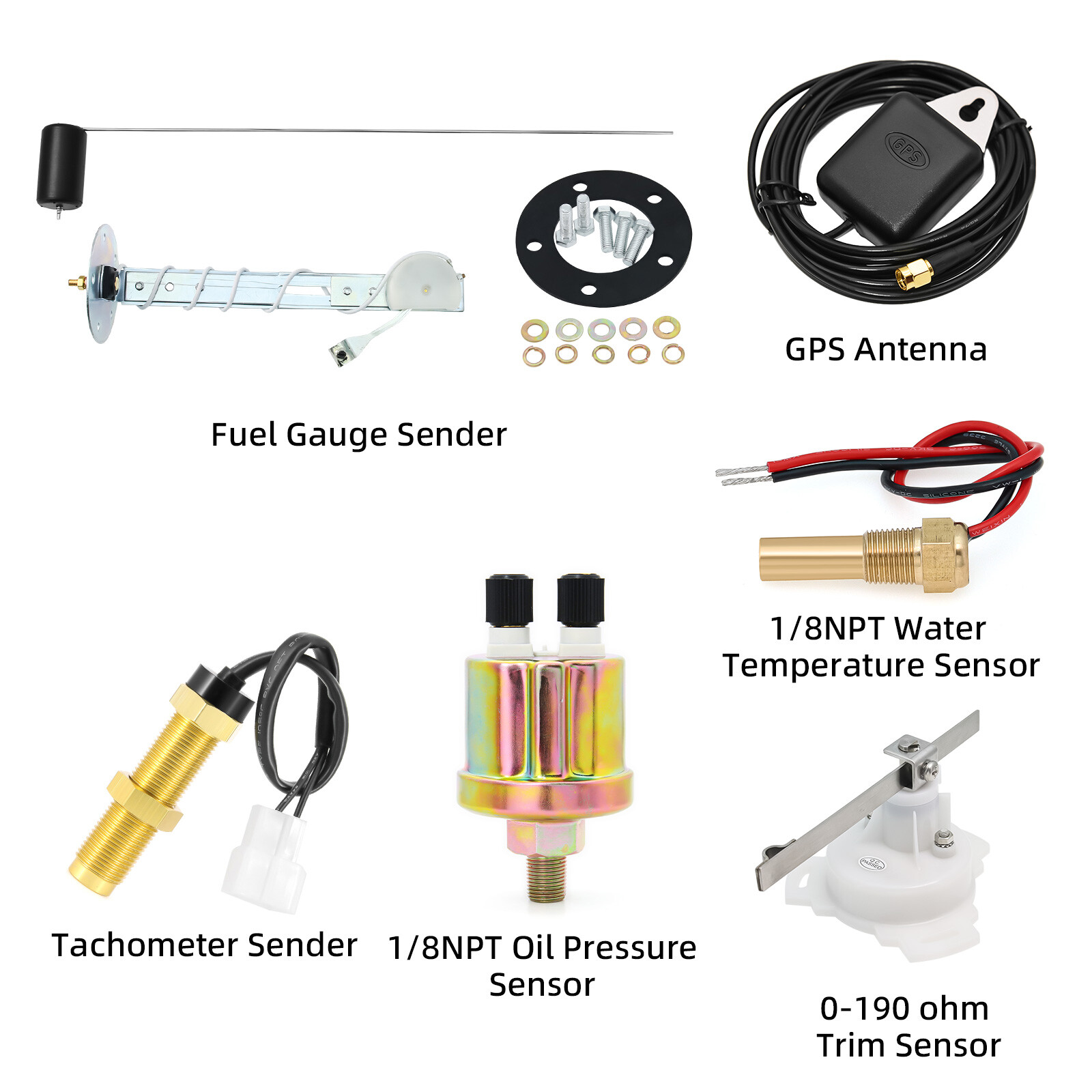 7 Gauge Set 85mm Boat GPS Speedometer 120km/h/80MPH Tachometer 8000RPM Gauge US